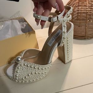 Pearl Block Heels